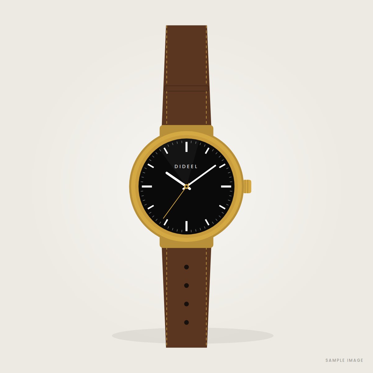 Dideel Select Noir — Gold Brown strap — sample image
