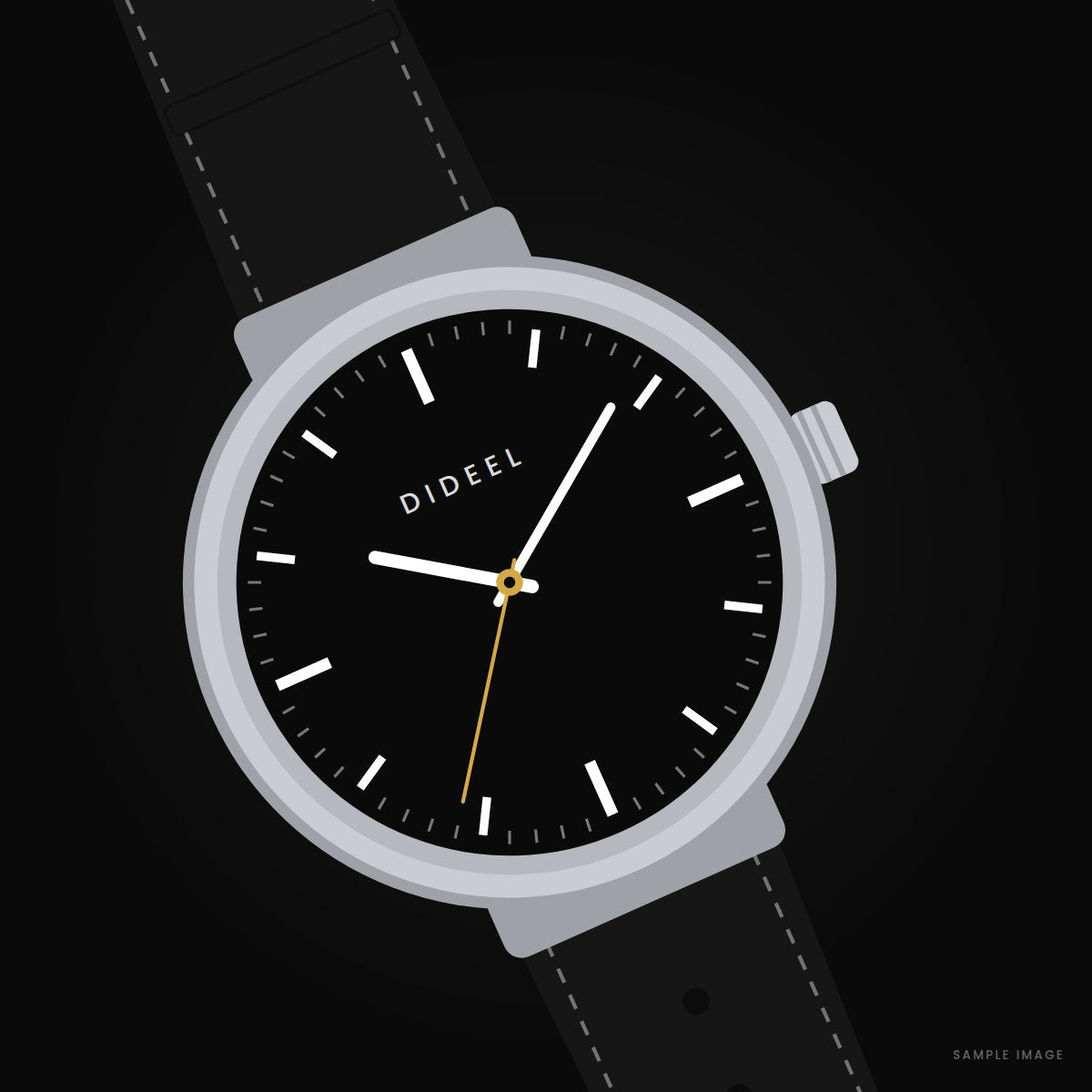 Dideel Essential Classic — Black dial detail — sample image